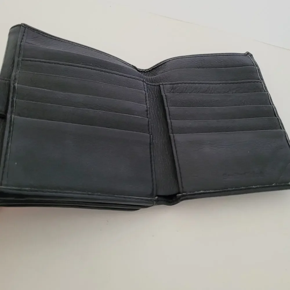 See By Chloe Card Bill Coin Wallet Logo Medium Leather Black Compact Designer‎